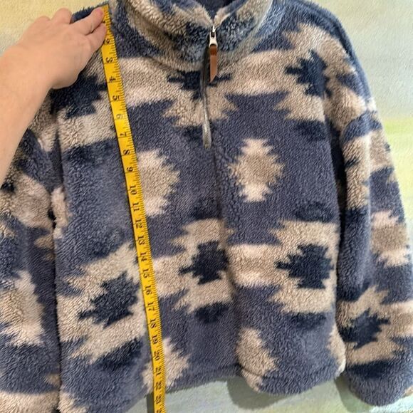 Thread & Supply Boxy cozy Sweatshirt Patterned with quarter zip - Picture 11 of 11